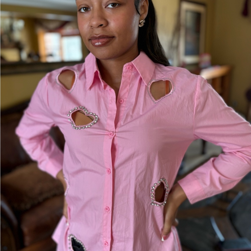 Pink Shirt with Heart Detail - Picture 4 of 4